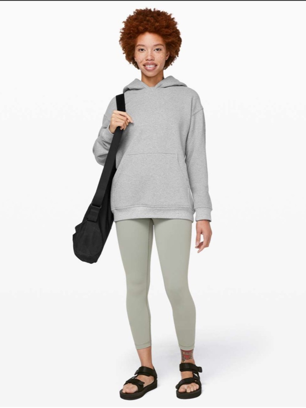 Lululemon All Yours Hoodie Woman Medium Heathered Grey Pullover Kangaroo Pocket